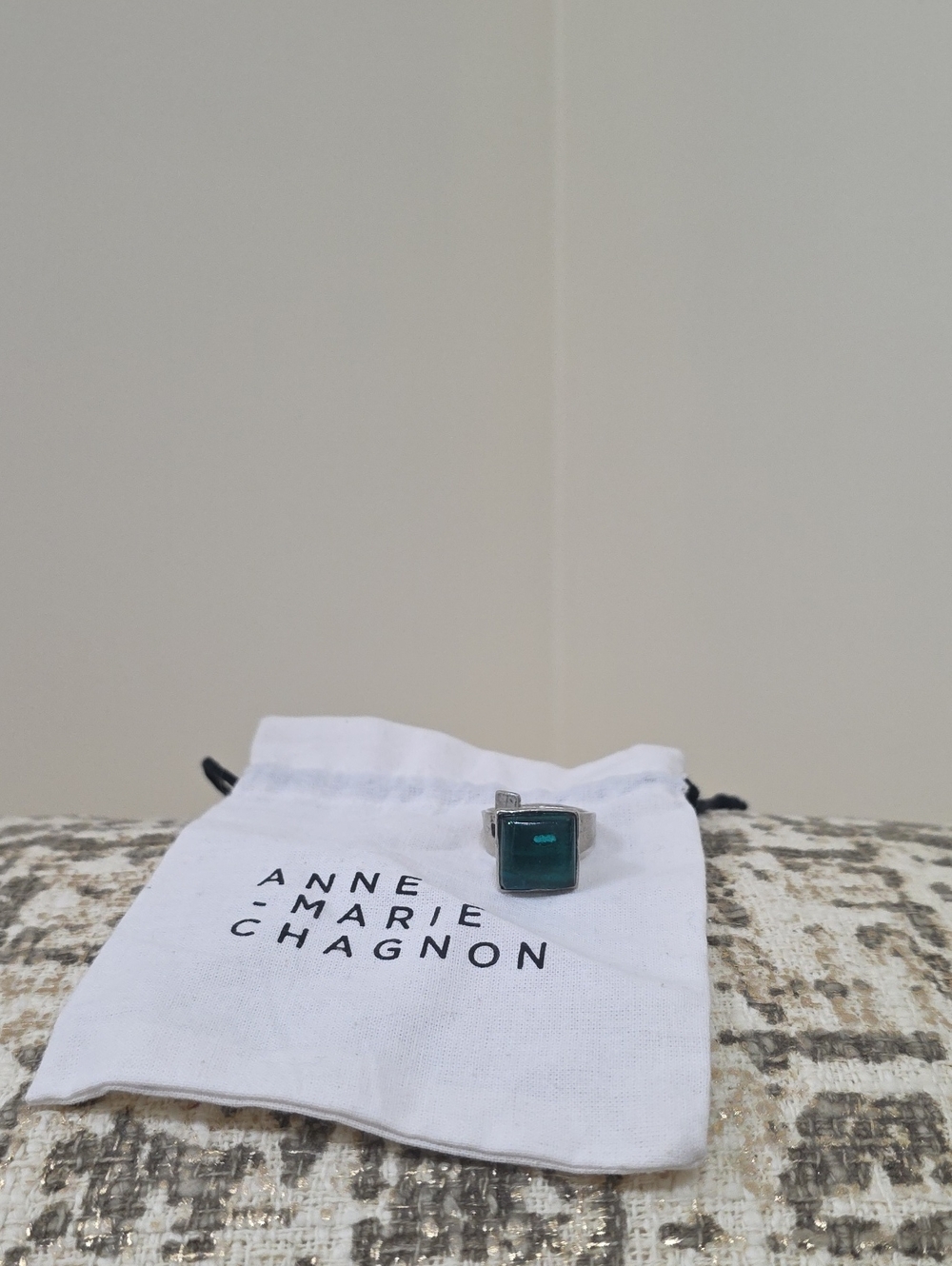 Anne-Marie Chagnon Teal Square Statement Ring